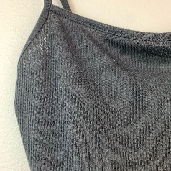 NWT ribbed black bodysuit scoop back snap crotch, Boohoo - Picture 2 of 6